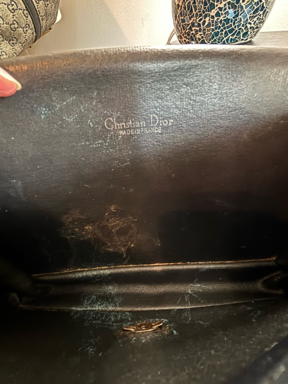 Archival Christian Dior Black Leather Flap Bag - Original Gold Chain & Hardware - Picture 11 of 11